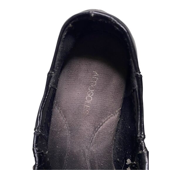 Aerosoles Black Slip On Square Toe Heeled Booties Womens Size 8B Office - Picture 2 of 11